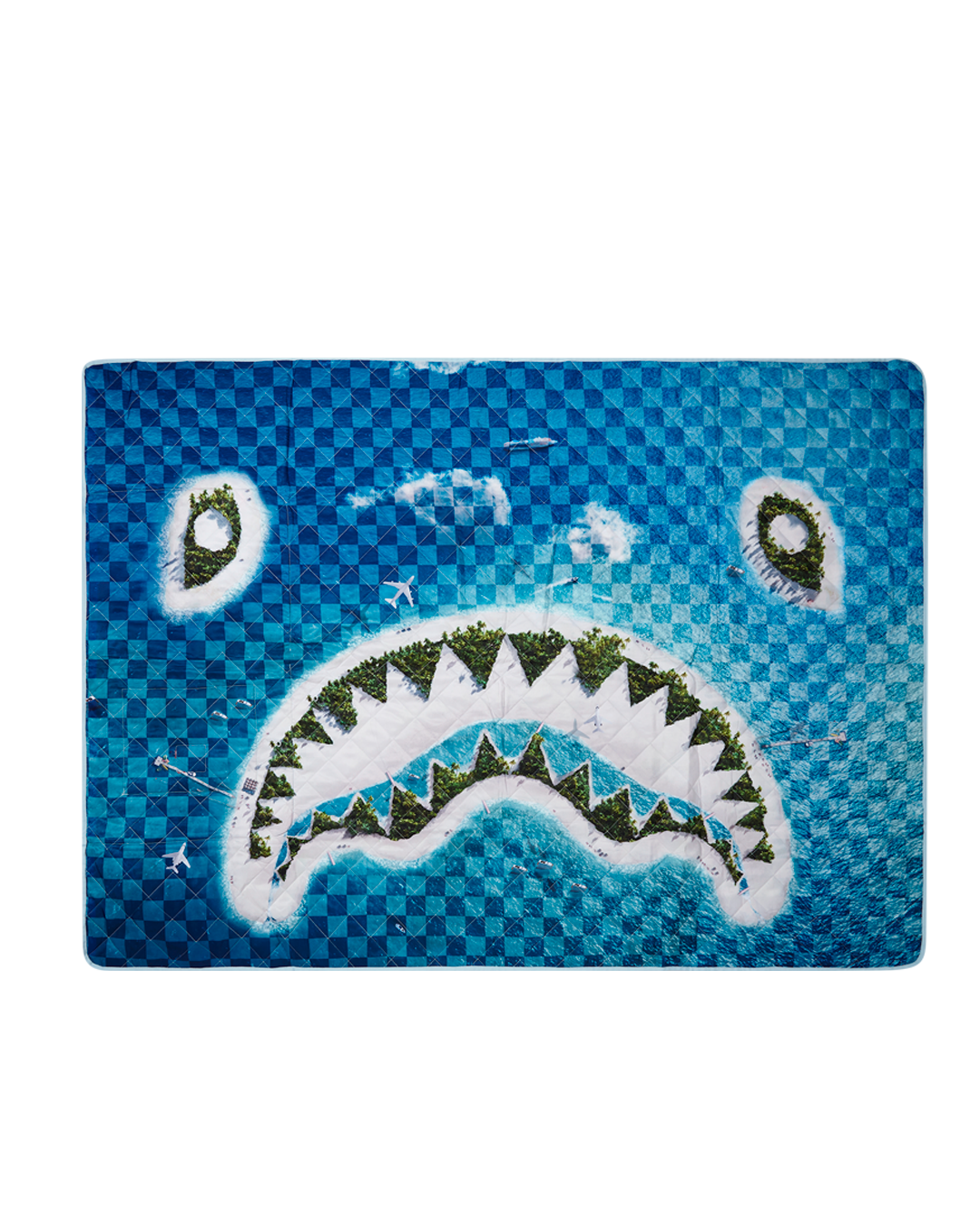 SHARK ISLAND PACKABLE BEACH MAT BLANKET WATER RESISTANT CONVERTIBLE TOTE - Image 9
