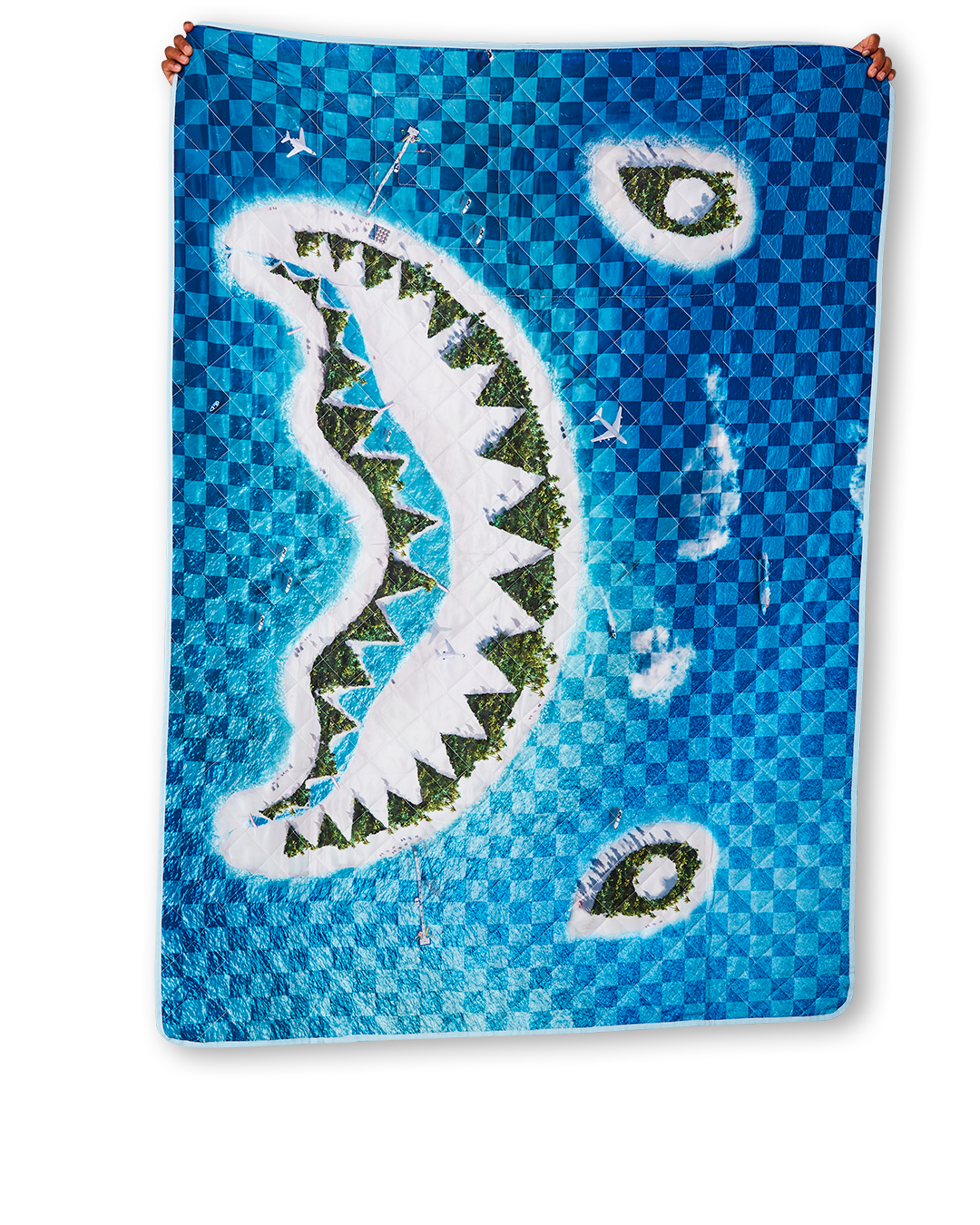 SHARK ISLAND PACKABLE BEACH MAT BLANKET WATER RESISTANT CONVERTIBLE TOTE - Image 20